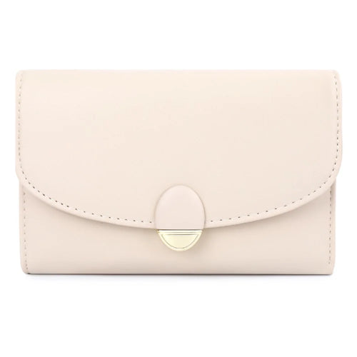 TAILIAN T6223-028 PU Leather Wallet Women Card Cash Holder Folding Purse - Beige - 1