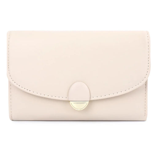 TAILIAN T6223-028 PU Leather Wallet Women Card Cash Holder Folding Purse - Beige - 1