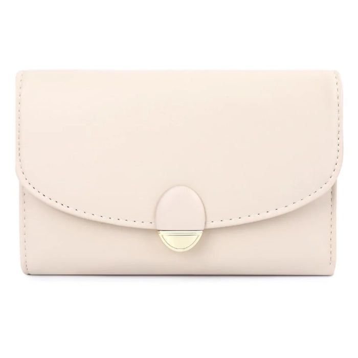 TAILIAN T6223-028 PU Leather Wallet Women Card Cash Holder Folding Purse - Beige - 1