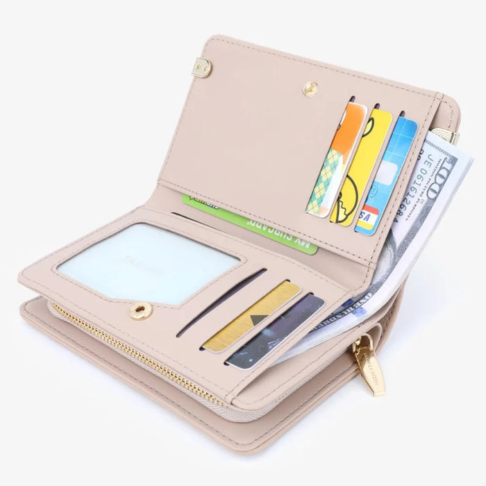TAILIAN T2711-006 Pearl Decor Stylish Women Wallet PU Leather Zipper Pocket Purse - Blue - 4