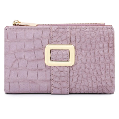 TAILIAN T2607-029 Crocodile Texture PU Leather Women Wallet with Zipper Pocket - Purple - 1