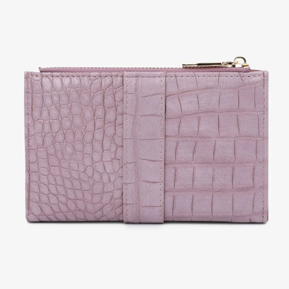 TAILIAN T2607-029 Crocodile Texture PU Leather Women Wallet with Zipper Pocket - Purple - 4