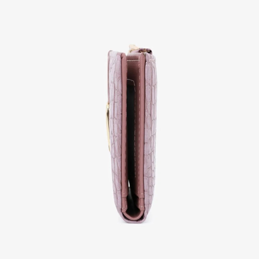 TAILIAN T2607-029 Crocodile Texture PU Leather Women Wallet with Zipper Pocket - Purple - 5