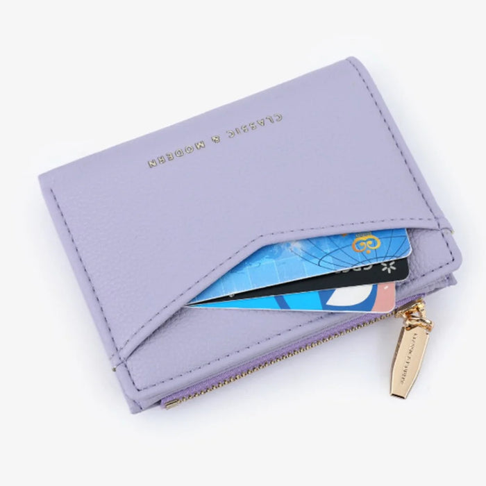 TAILIAN T2051-006 Litchi Texture PU Leather Women Short Wallet Folding Purse - Purple - 4
