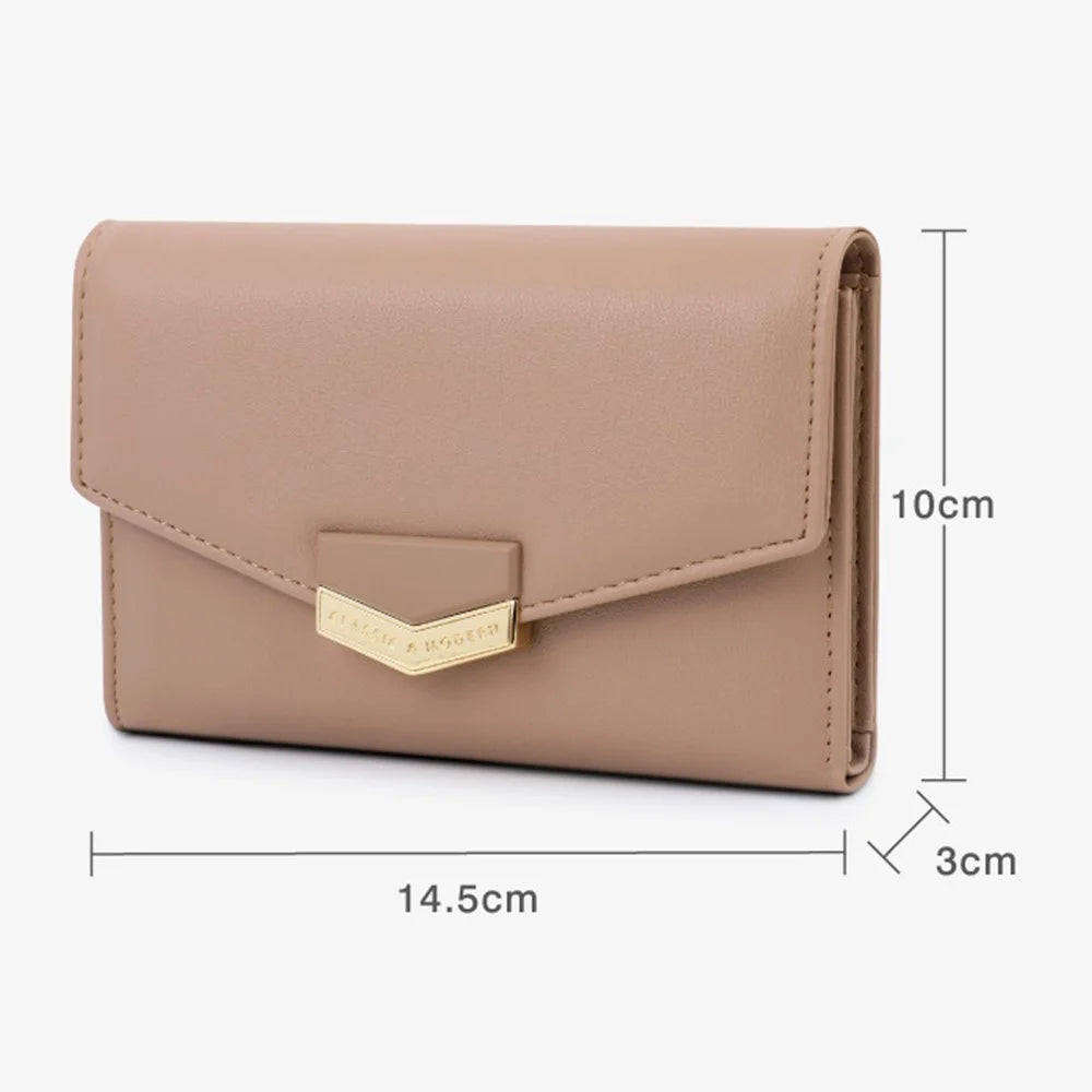 TAILIAN T6223-034 Short Wallet Soft Leather Trifold Purse with Zipper Coin Pocket - Red - 7