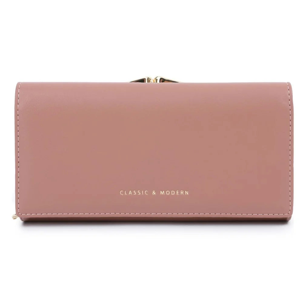 TAILIAN T8703-001 Women's Wallet PU Leather Girls Clutch Bag with Magnetic Buckle - Pink - 1