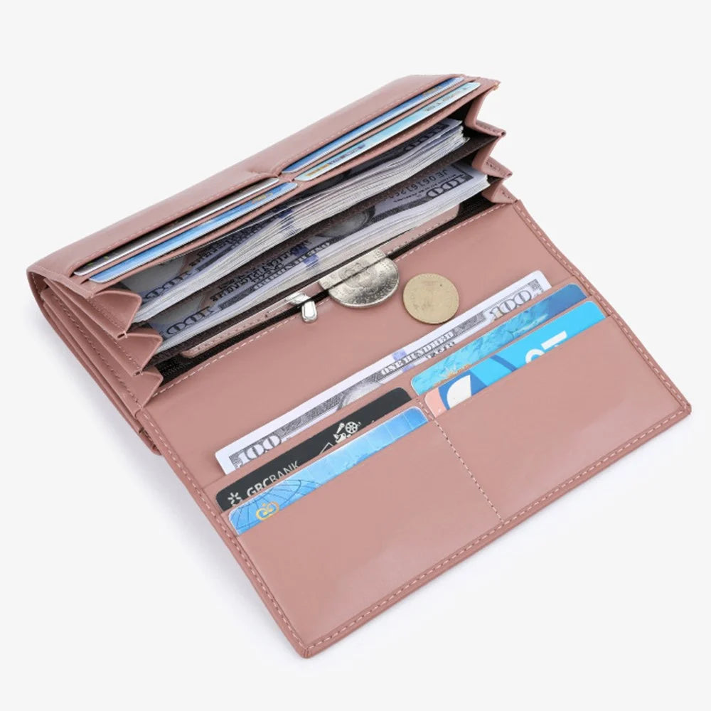 TAILIAN T8703-001 Women's Wallet PU Leather Girls Clutch Bag with Magnetic Buckle - Pink - 3