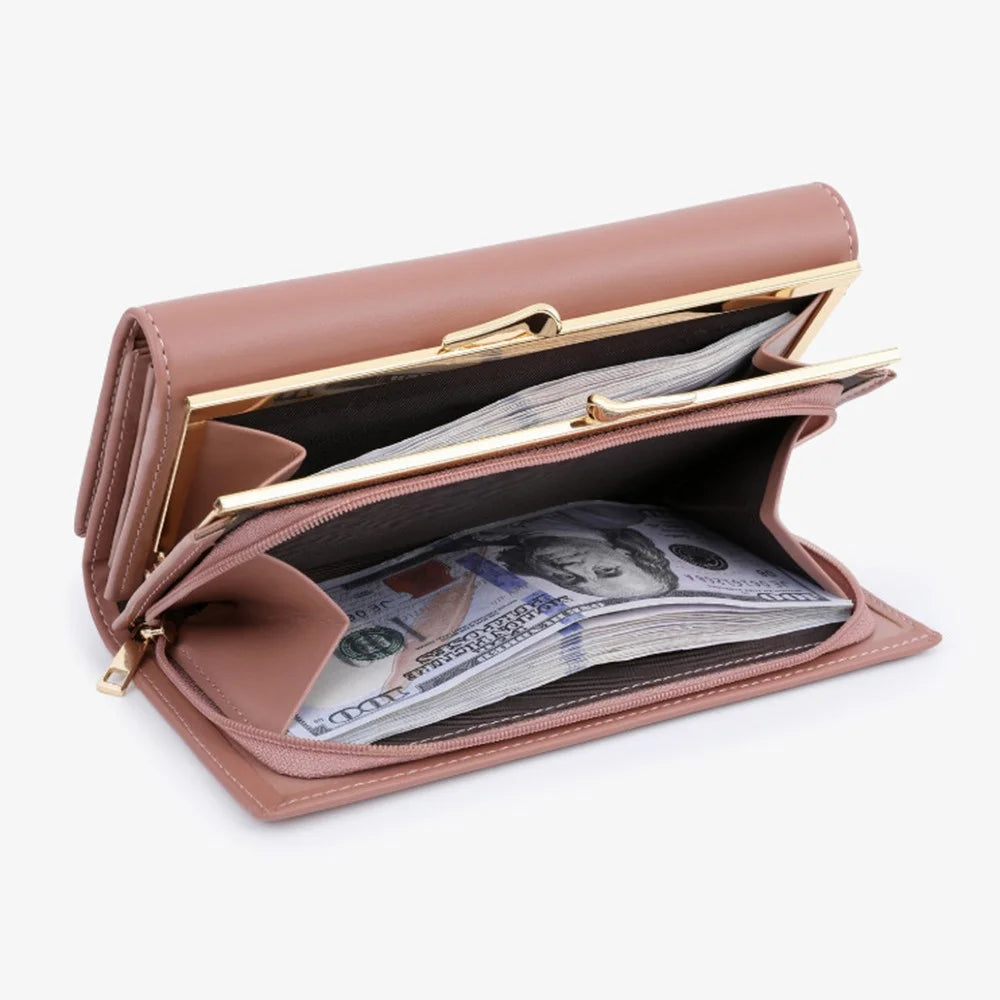 TAILIAN T8703-001 Women's Wallet PU Leather Girls Clutch Bag with Magnetic Buckle - Pink - 5