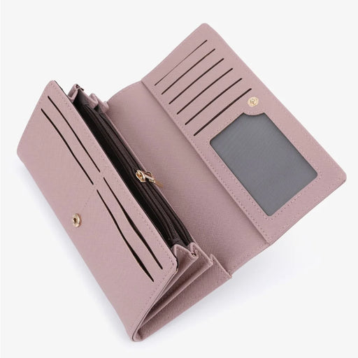TAILIAN T5540-001 Women's Wallet Cross Texture PU Leather Coin Purse Bag - Grape Purple - 2
