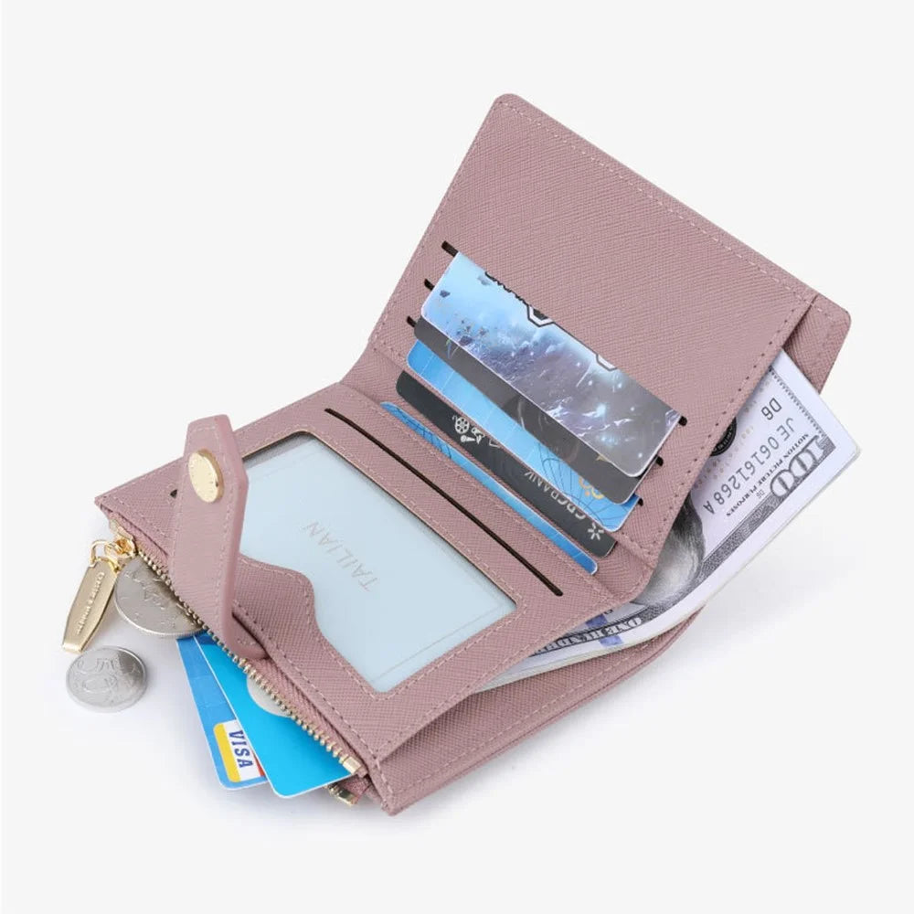 TAILIAN T2602-342 Women Small Purse Wallets Zipper Pocket Shorts Cash Multi-Slots Gifts - Grape Purple - 3