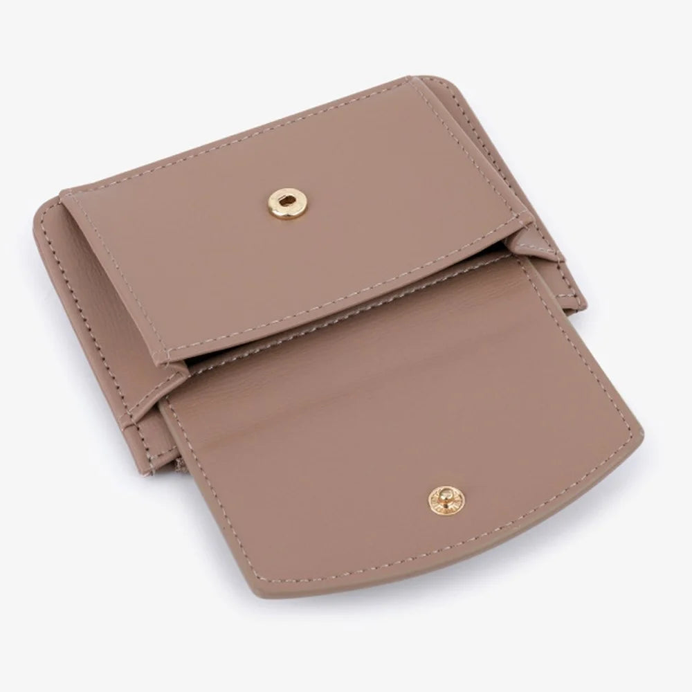 TAILIAN TB149-001 Small Wallet Zipper Card Holder Coin Changes Purse with Keychain - Orange - 2