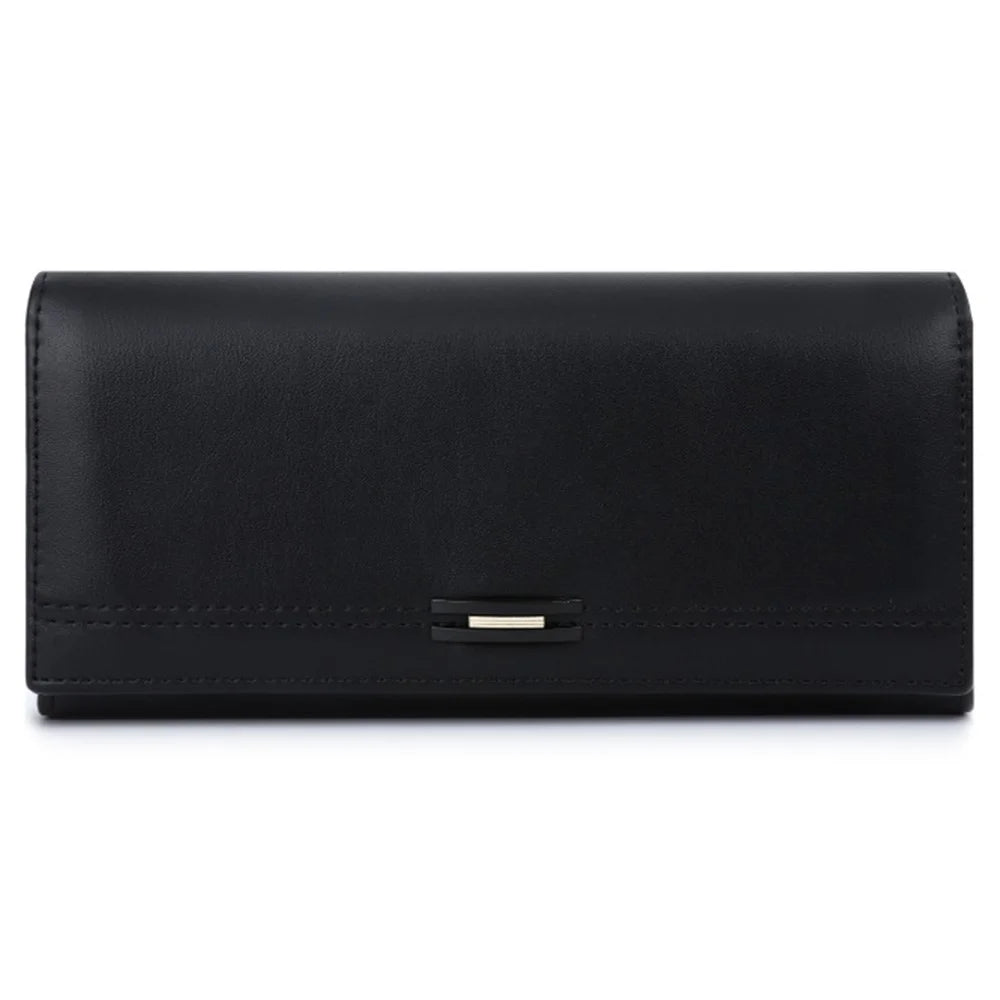 TAILIAN T8603-001 Women Wallet Zipper Pocket PU Leather Purse with Magnetic Buckle - Black - 1