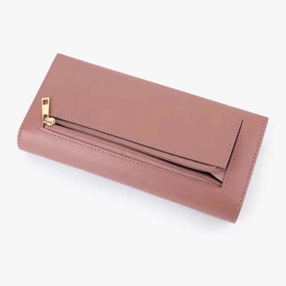 TAILIAN T8603-001 Women Wallet Zipper Pocket PU Leather Purse with Magnetic Buckle - Black - 4