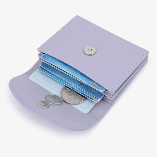TAILIAN TB142-002 Women Wallet Solid Color PU Leather Small Coin Purse - Purple - 2