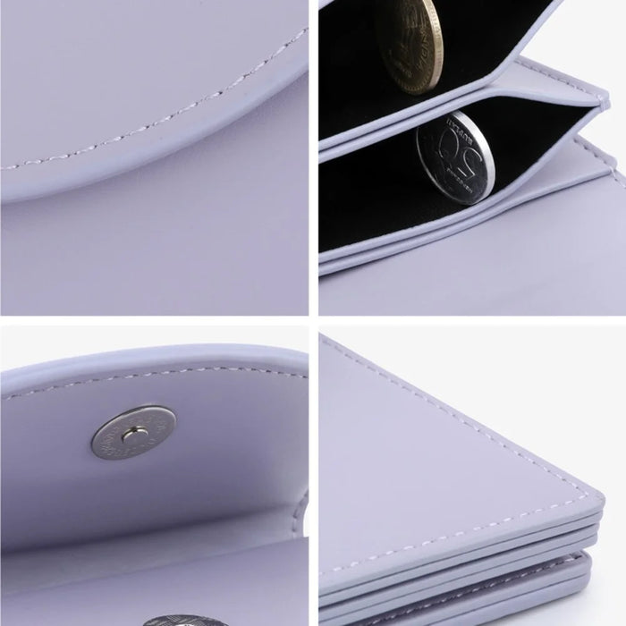 TAILIAN TB142-002 Women Wallet Solid Color PU Leather Small Coin Purse - Purple - 6