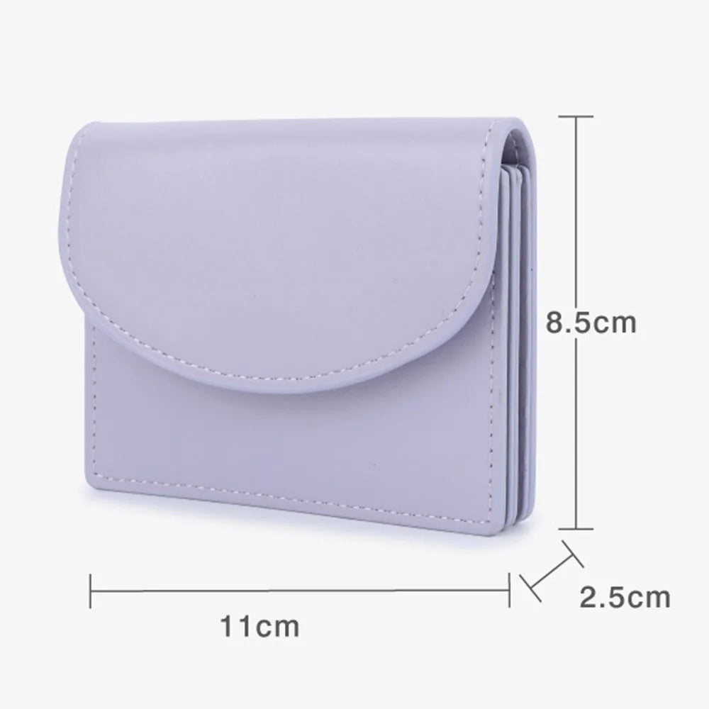 TAILIAN TB142-002 Women Wallet Solid Color PU Leather Small Coin Purse - Purple - 7