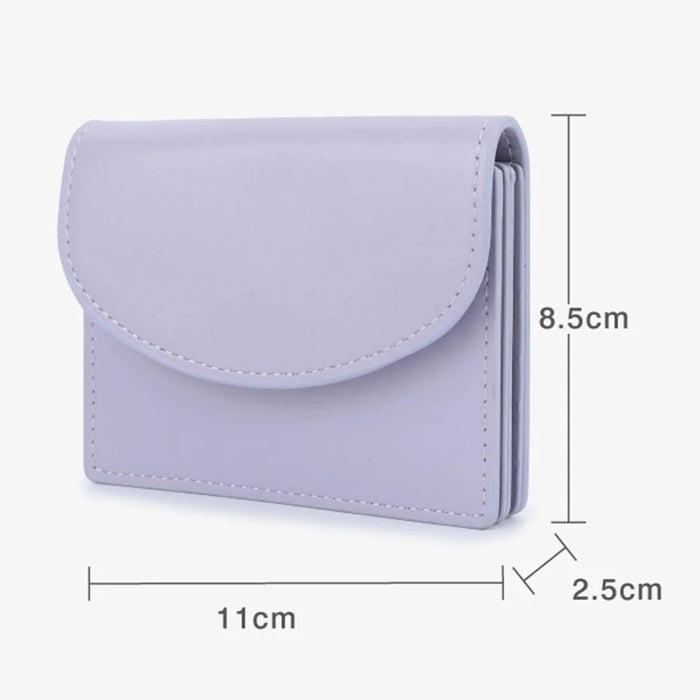 TAILIAN TB142-002 Women Wallet Solid Color PU Leather Small Coin Purse - Purple - 7