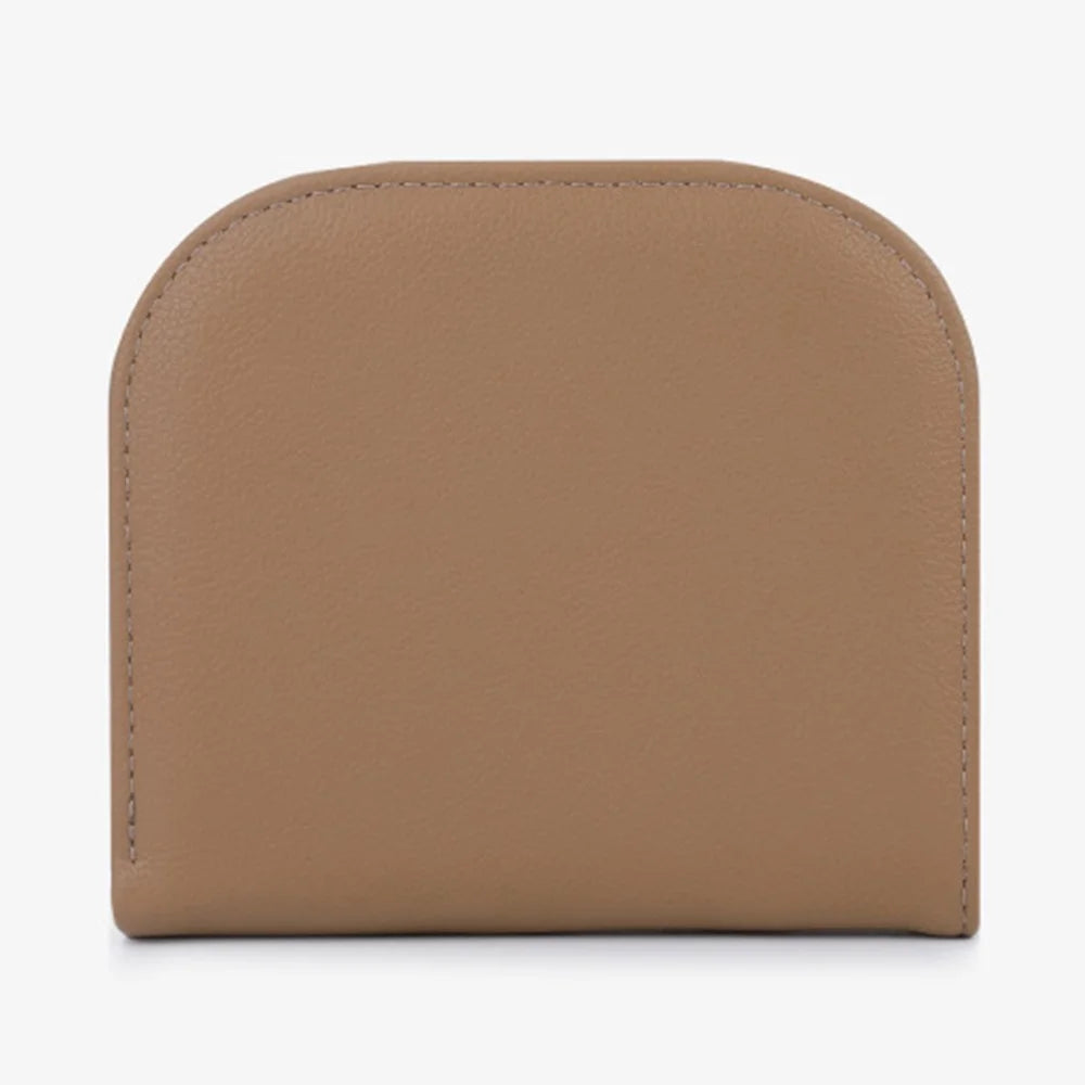 TAILIAN T2052-001 Mini Women Purse Semicircle Solid Color Girl Cash Wallet  - Apricot - 4