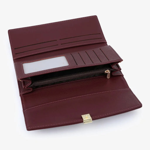 TAILIAN T5601-130 Women Wallet Long Trifold Purse PU Leather Clutch Bag - Apricot - 2