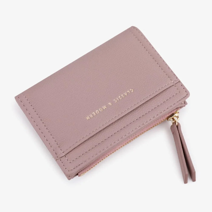 TAILIAN T2602-338 PU Leather Women Short Wallet Solid Color Folding Purse - Red - 4