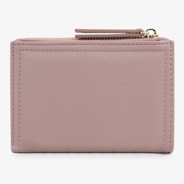 TAILIAN T2602-338 PU Leather Women Short Wallet Solid Color Folding Purse - Red - 6