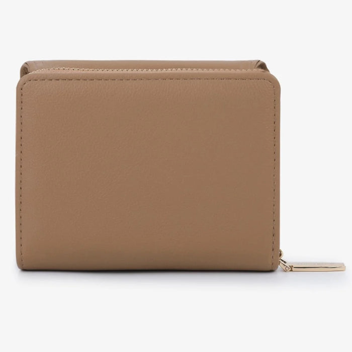 TAILIAN T6111-003 Women Short Wallet Simple PU Leather Folding Purse - Wine Red - 6