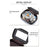 Top-Layer Cowhide Leather Travel Lipstick Storage Bag Mirror Design Zipper Makeup Bag - Black - 4