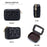 Top-Layer Cowhide Leather Travel Lipstick Storage Bag Mirror Design Zipper Makeup Bag - Black - 6