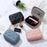 Top-Layer Cowhide Leather Travel Lipstick Storage Bag Mirror Design Zipper Makeup Bag - Black - 7