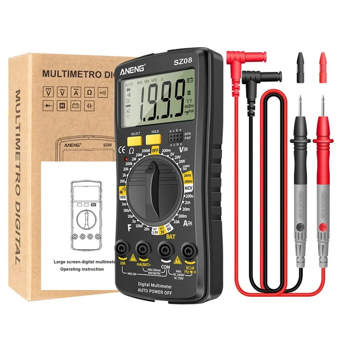 ANENG SZ08 Digital Multimeter Auto Voltmeter AC DC 220V Resistance Handhold Tester - Black - 1