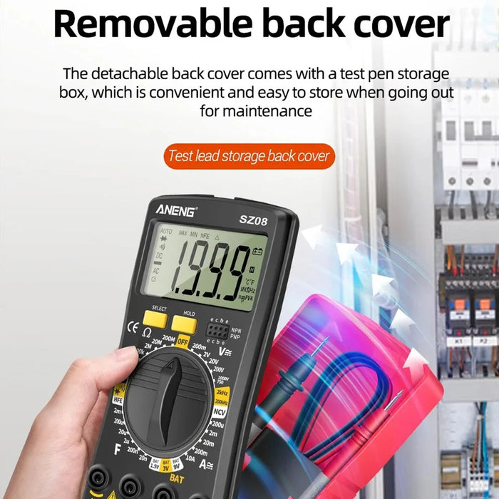 ANENG SZ08 Digital Multimeter Auto Voltmeter AC DC 220V Resistance Handhold Tester - Black - 2
