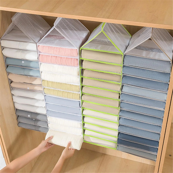 9-Shelf Hanging Wardrobe Storage Organizer Closet PVC Hanging Shelves - White - 3