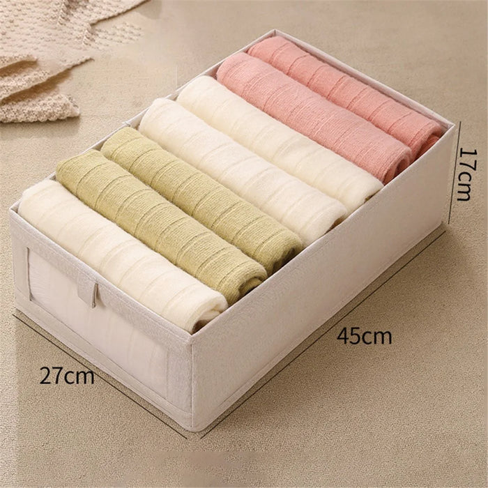 Size XL Clear Window Clothes Storage Box Oxford Cloth Closet Wardrobe Organizer - Beige - 4