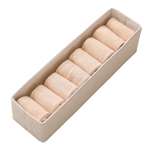 Size S Storage Box with Clear Window Oxford Cloth Closet Clothes Organizer - Beige - 1