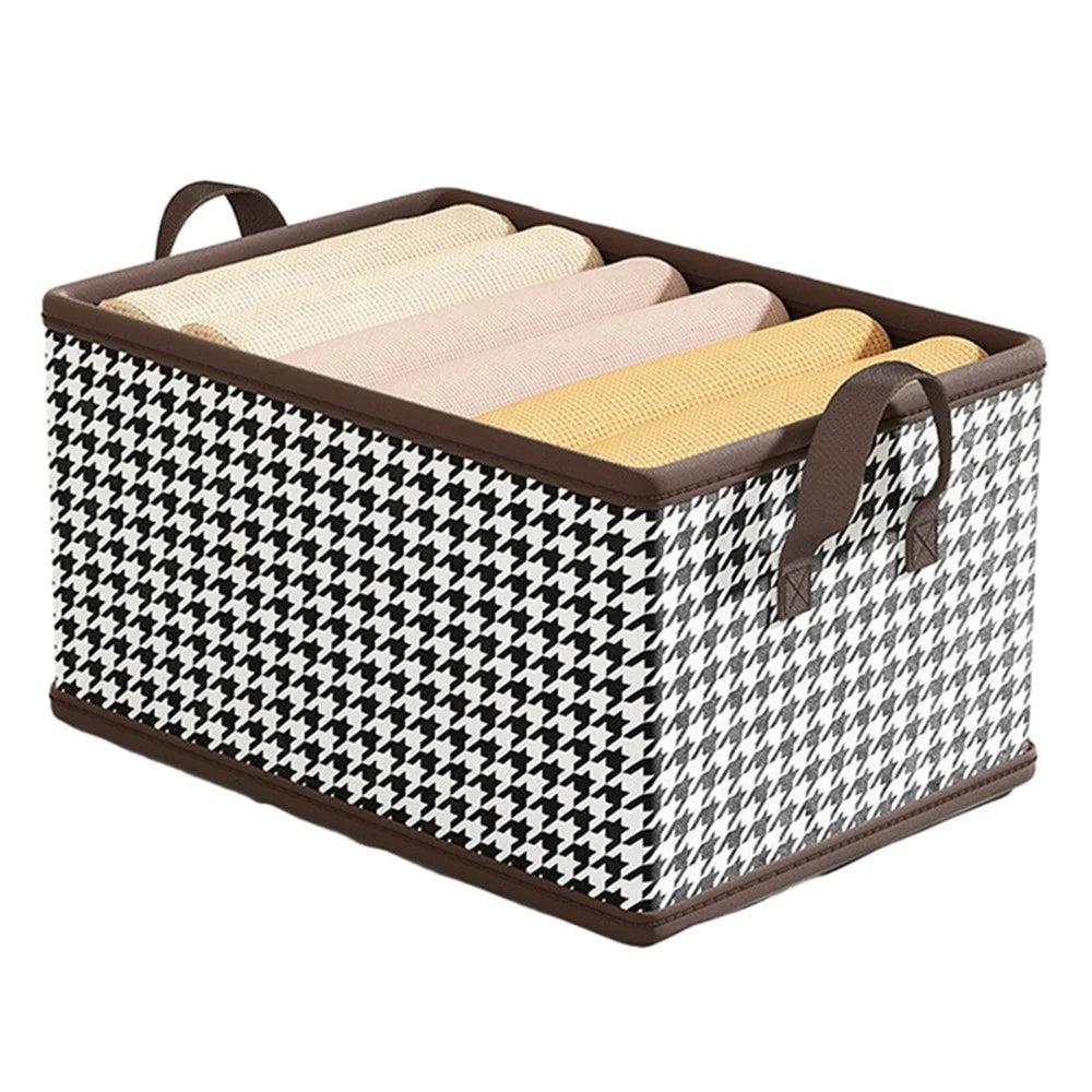 JJTZ 50 x 35 x 32cm Pattern Design Folding Cloth Organizer Washable PP Board Storage Box - 1