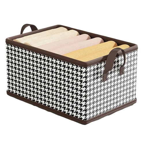 JJTZ 50 x 35 x 32cm Pattern Design Folding Cloth Organizer Washable PP Board Storage Box - 1