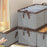 JJTZ 40 x 27 x 21cm Folding Cloth Organizer Pattern Design Washable Storage Box with PP Board - Black - 5
