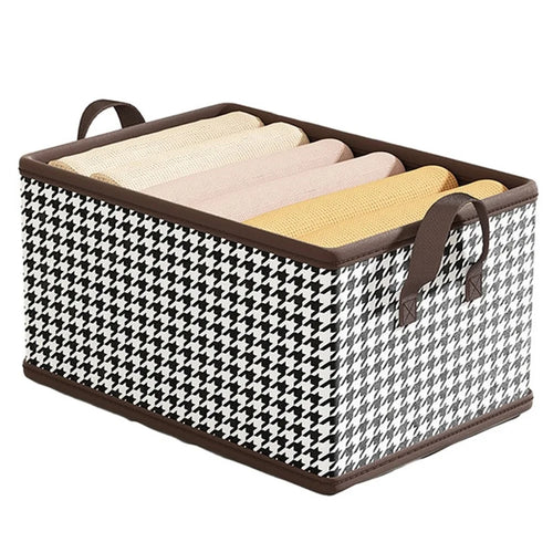50x30x26CM Storage Box Non-Woven+PP Board Foldable Closet Organizer Bin - Black - 1