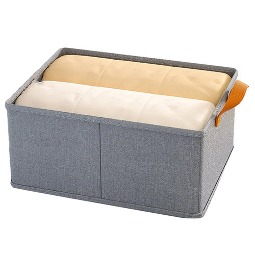 JJTZ 50 x 44 x 32cm Cationic PP Board Cloth Storage Box Closet Organizer with Two Handles - Grey - 1