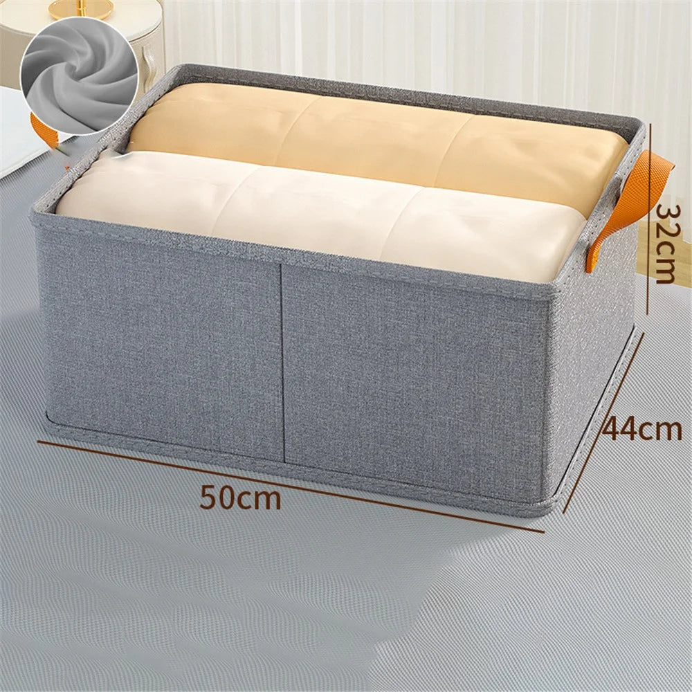 JJTZ 50 x 44 x 32cm Cationic PP Board Cloth Storage Box Closet Organizer with Two Handles - Grey - 6