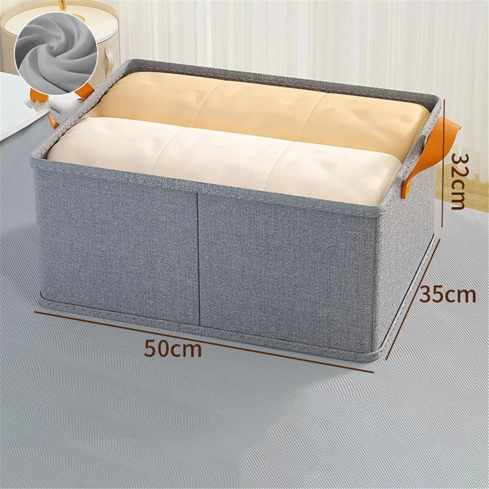 JJTZ 50 x 35 x 32cm Cloth Storage Bin Cationic PP Board Folding Closet Organizer - Grey - 6