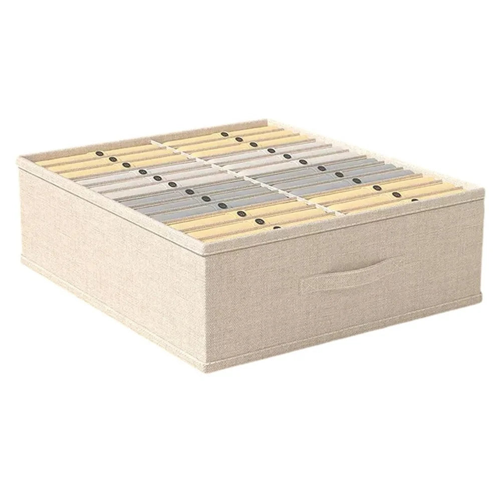 24 Cells Oxford Cloth Drawer Organizer Closet Divider Storage Box for Socks, Underwear - Beige - 1