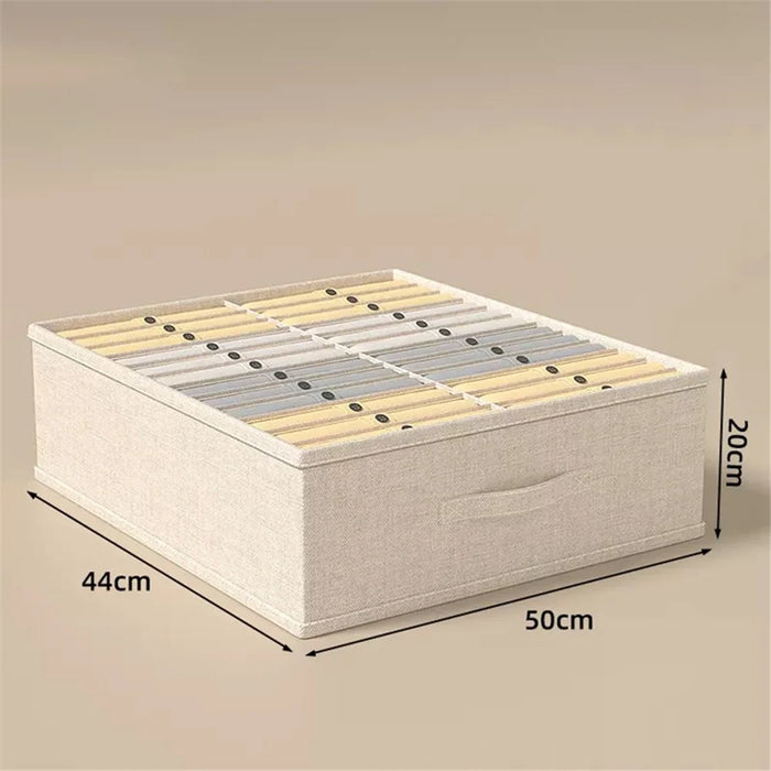 24 Cells Oxford Cloth Drawer Organizer Closet Divider Storage Box for Socks, Underwear - Beige - 3