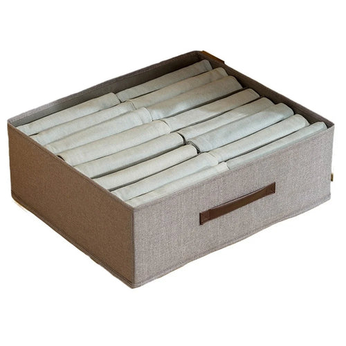 16 Cells Home Wardrobe Drawer Storage Box Oxford Cloth Organizer for Underwear Socks - Grey - 1
