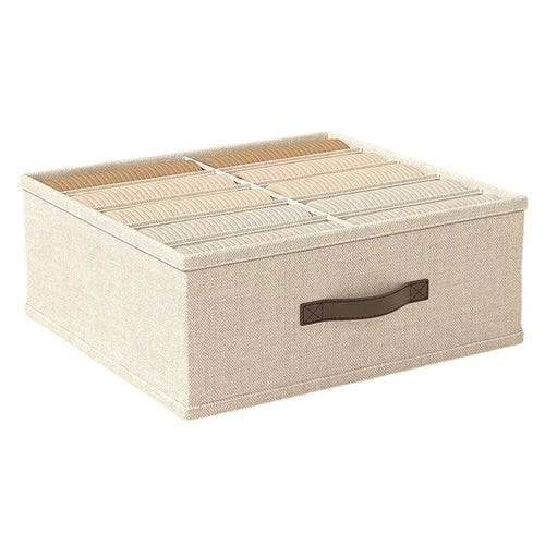 10 Cells Wardrobe Drawer Underwear Socks Storage Box Oxford Cloth Organizer Bin - Beige - 1