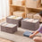 30L Imitation Linen Storage Box Washable Foldable Wardrobe Organizer - Grey - 4