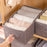 58L Wardrobe Closet Organizer Imitation Linen Washable Storage Box - Grey - 5