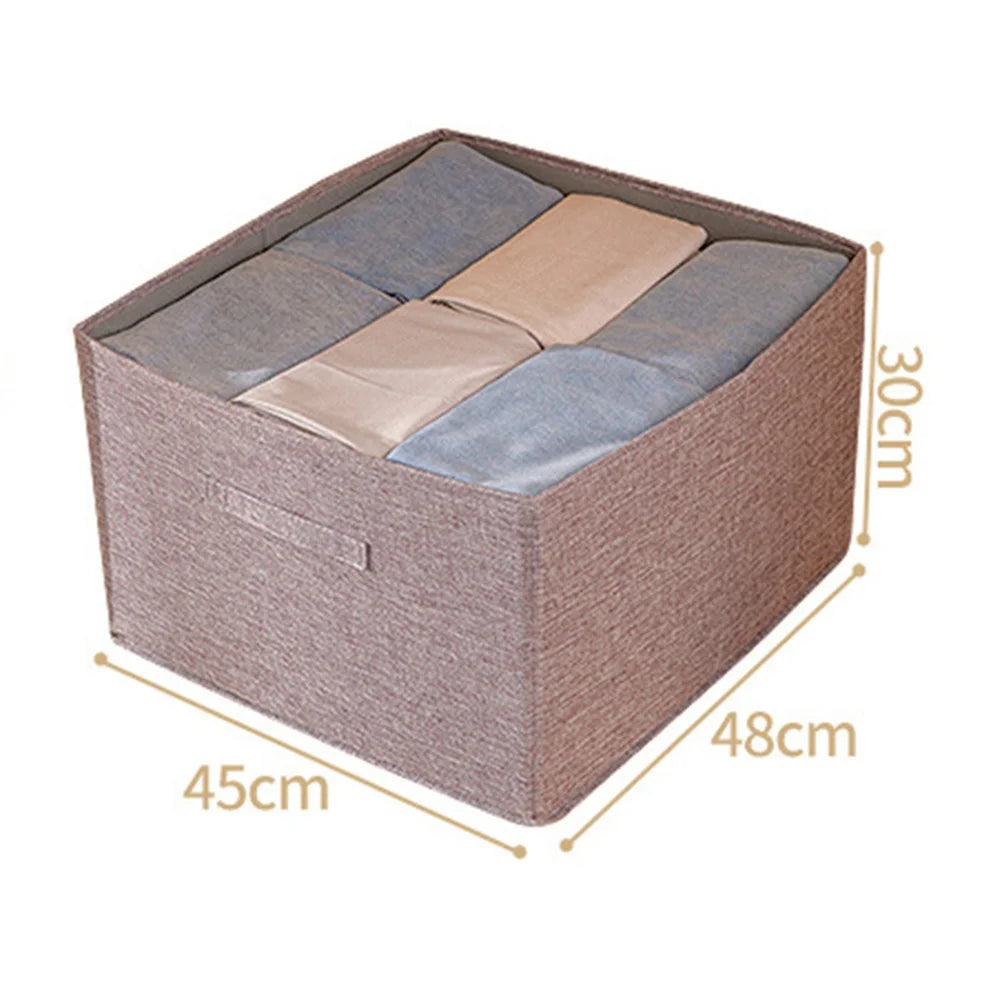 65L Imitation Linen Washable Storage Box  Organizer for Quilts Blankets Clothes - Grey - 7