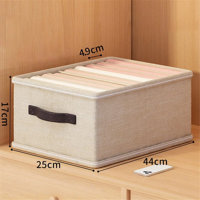9 Grids Wardrobe Closet Organizer for Clothes Foldable Storage Box - Beige - 5