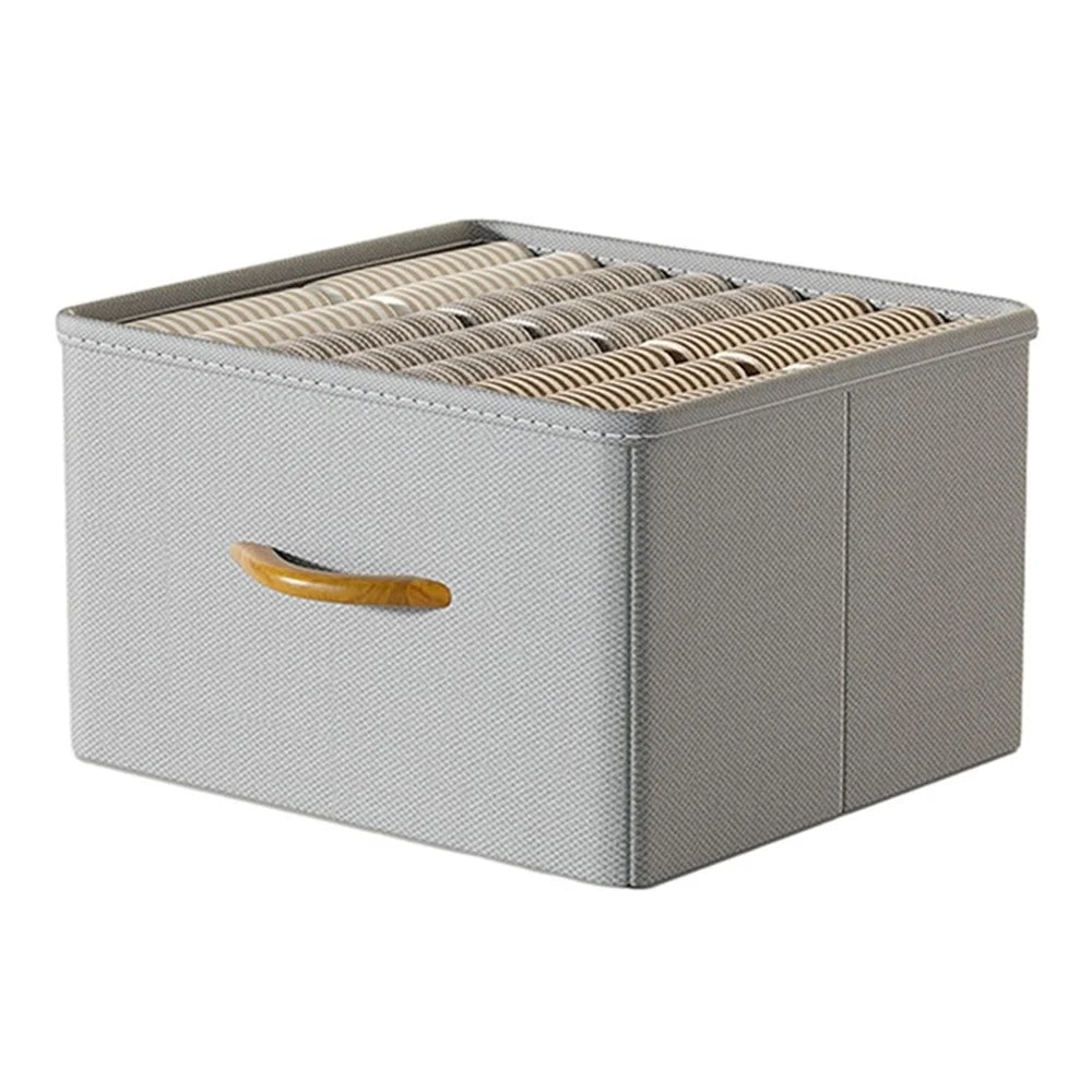 Size M Storage Box Drawer Organizer with Handle for Wardrobe Closet Clothes - Grey - 1